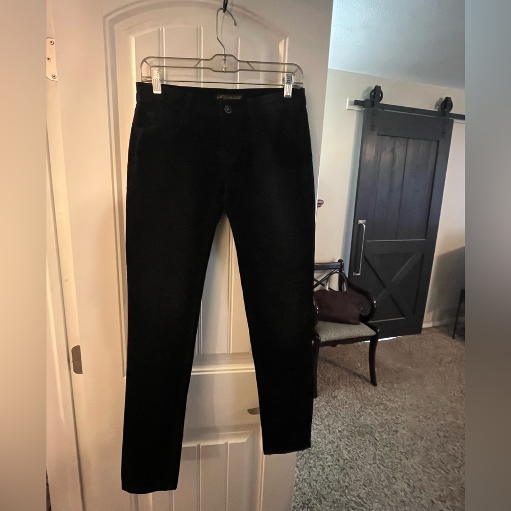 Cult of Individuality Black Reversible Animal Print Velvet Skinny Jeans, size 27